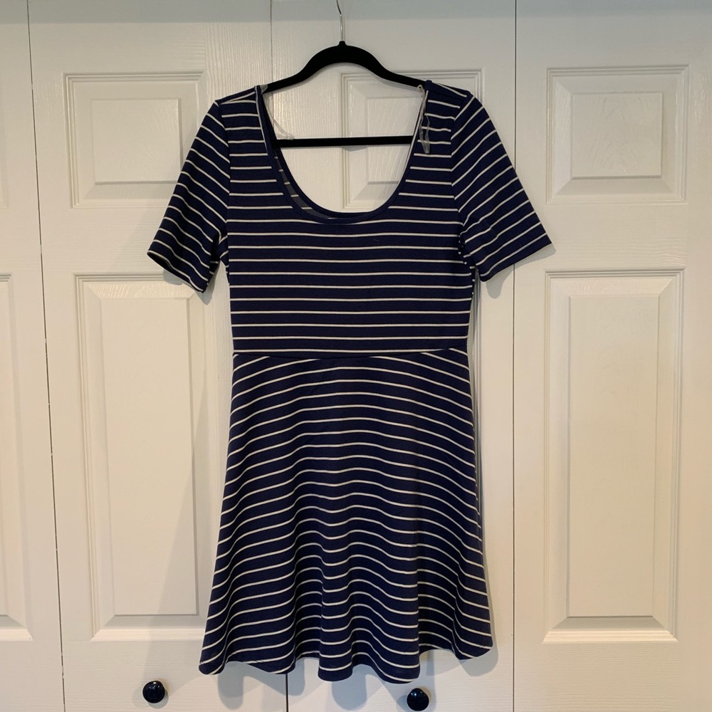 Navy and white striped skater dress!